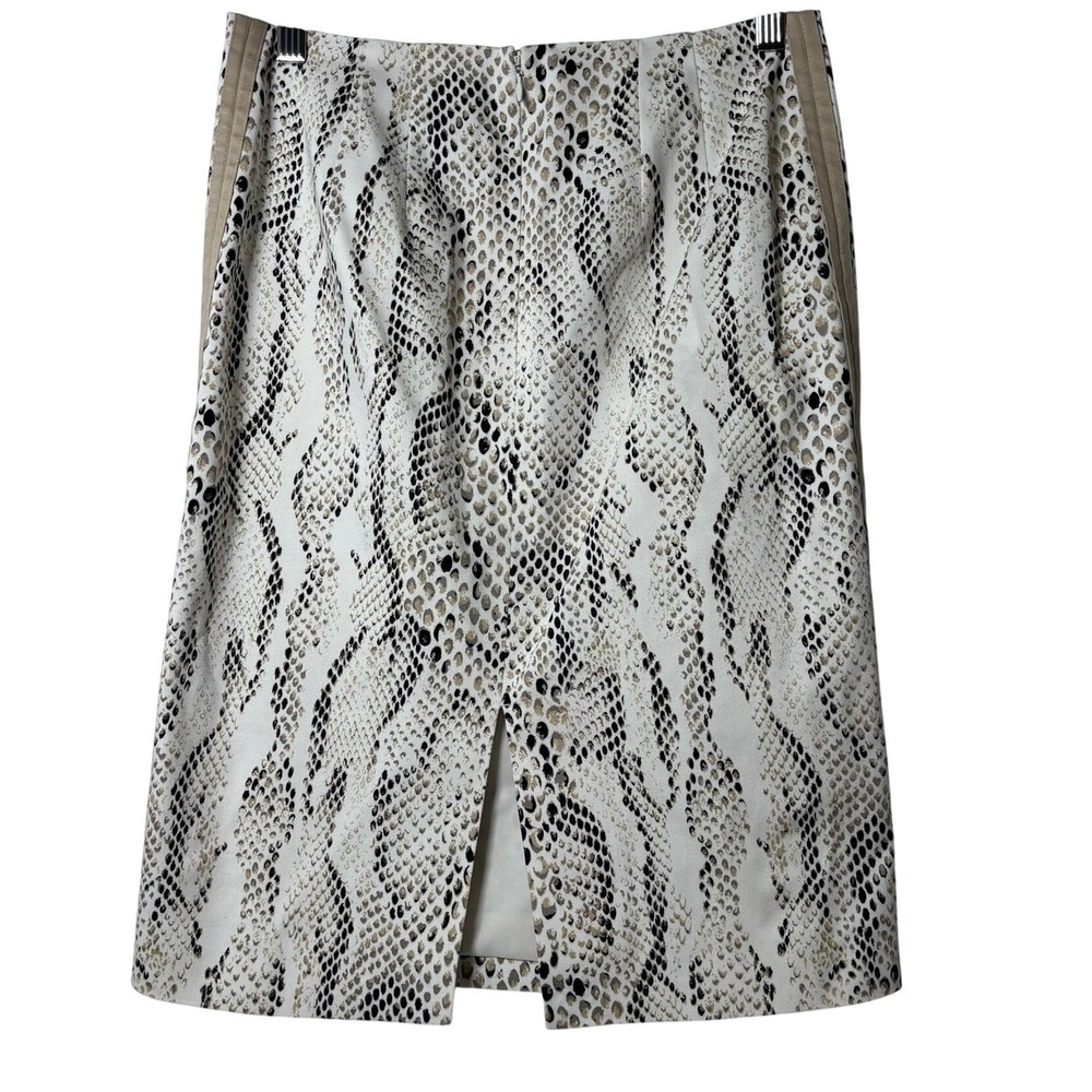 White House Black Market Skirt Womens 2 Grey Snakeskin Print Animal Knee - Picture 3 of 8